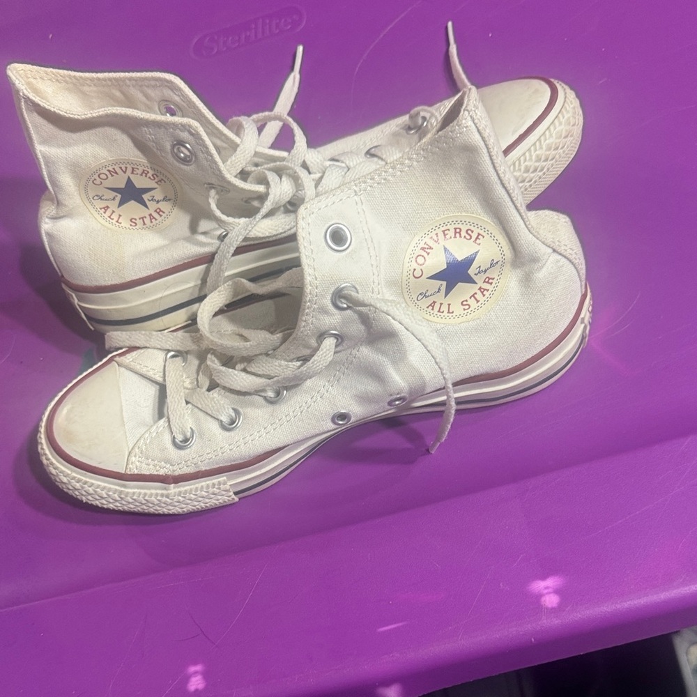 Converse Cream High-Top Sneakers